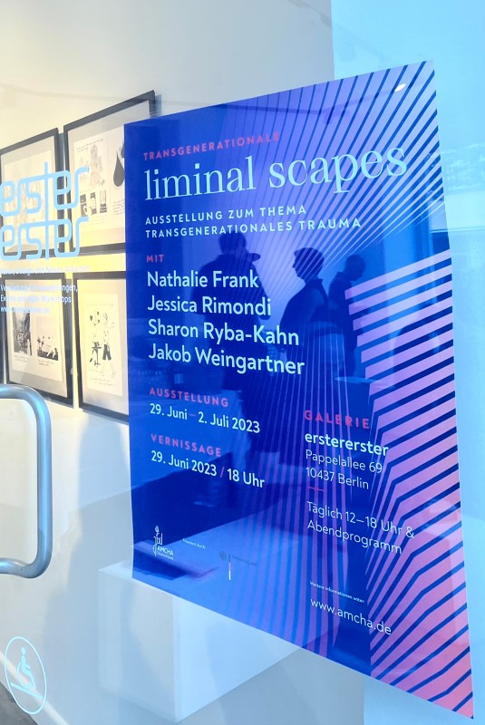 View of the exhibition “liminal scapes”, which dealt with transgenerational trauma from an artistic point of view. Berlin in summer 2023.