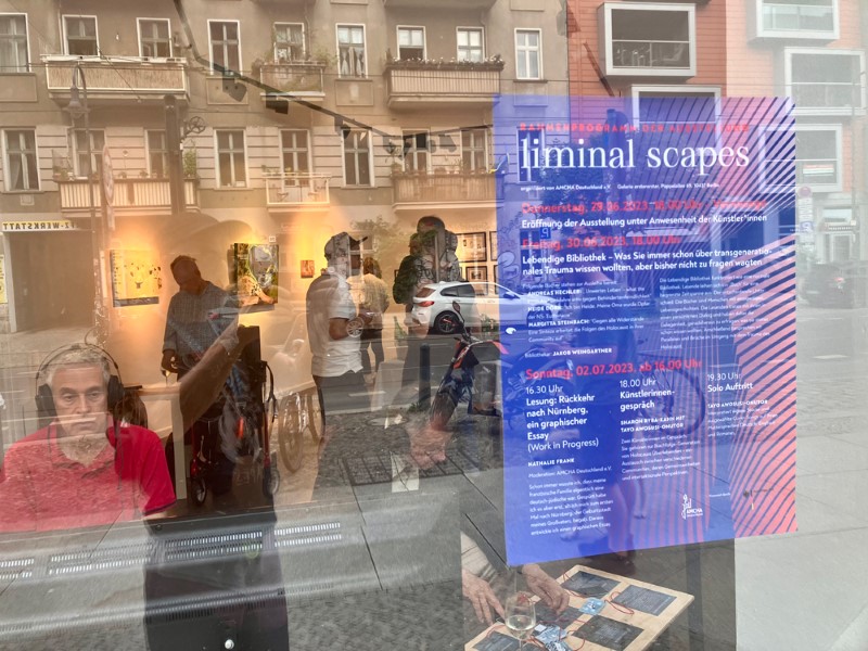 View of the exhibition “liminal scapes”, which dealt with transgenerational trauma from an artistic point of view. Berlin in summer 2023.